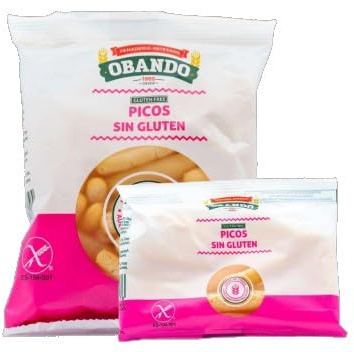 Picos Sin Gluten- Envío 24 h - 25 Bolsitas de 20g - Los mejores picos Artesanales Obando - Panadería (25x20g, Picos)