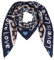 Damen Musselin Halstuch Made in Italy mit Leo Love Happy– Leichtes Dreieckstuch für Frühling & Sommer, Baumwolle, ca.195x85 cm (Love Navy)