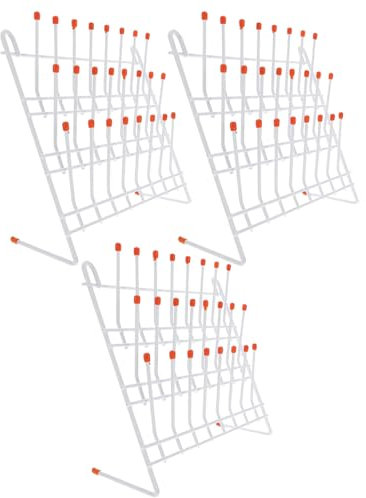 Reinscer 3X Lab Drying Rack 24 Pegs Lab Glassware Rack Wire Glassware Drying Rack Wall Mount/Freestanding Lab Glass Drying Rack