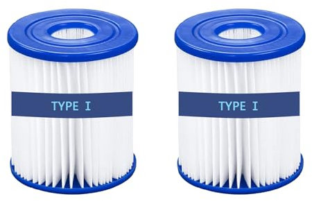 NUHFUFA Cartuccia filtro per piscina, tipo I, cartuccia filtro per vasca idromassaggio compatibile con filtro Bestway 58093/58381/58511E, per pompe filtranti estive da 330 gal/h (2 pezzi)