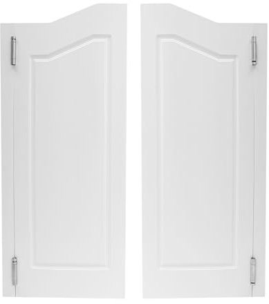 Puerta basculante de salón, puerta separadora automática de madera, puerta de café, puerta doble de dos vías, retro, grosor 3,5 cm, para pasillo, cocina, bar, pub, mampara de entrada (blanco, 115 x 50