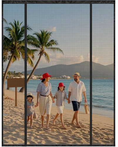 Moustiquaire Double Porte Fenetre Magnetique, Rideau Anti Insecte Mouche, Moustiquaire Baie Vitree Coulissante Magnétique, Rideaux Fenêtre Aimantée-100(33/34/33) x180cm