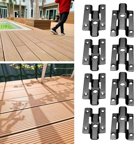 100 pièces de clips de terrasse en acier inoxydable, clips de fixation en acier inoxydable dissimulés, cales d’écartement avec 100 vis pour WPC/BPC, revêtement de sol en bambou (6 mm)