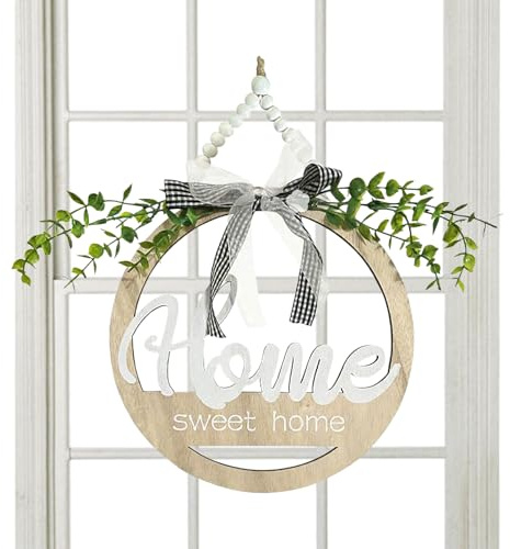 Huxibai Cartel De Bienvenida Para Puerta Principal | Decoración Rústica De Madera | Colgador De Bienvenida Para Puerta | Para Fiestas Ventana Fiesta de Cumpleaños Jardín Pasillo Salón Oficinas