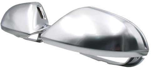 L+R Chrom Alu Matt Außenspiegel Spiegelkappen passend für Audi A6 C7 4G S6 RS6 2011-2019 mit Spurwechselassistent