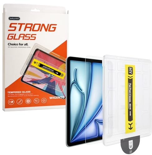 Wigento SnapFit Schutzglas für Apple iPad Air 11 2026/2025 / 2024 - Displayschutz Glas mit Installationshilfe, blasenfrei, kratzfest, ultra klar, hohe Touch-Sensibilität