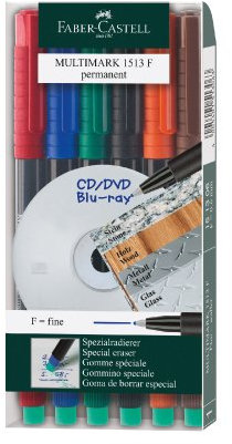Faber-Castell 151306 - Permanentmarker MULTIMARK, Stärke: F, 6er Etui