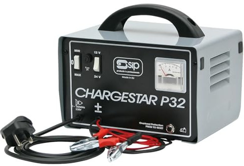 SIP CHARGESTAR P32 Car Battery Charger, 12V / 24V 16A 110Ah 2 Charge Rate Settings