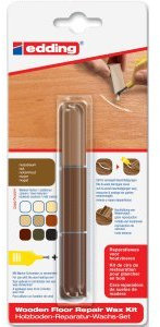 edding 5 x Holzboden-Reparaturwachs 8902 Blisterverpackung nussbaum