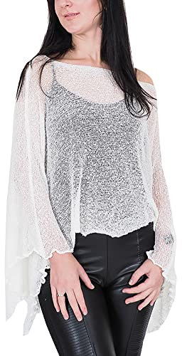 Ikat Mimosa Ladies Crochet Poncho Lace Fish Net Batwing Wrap Beach Cover Up