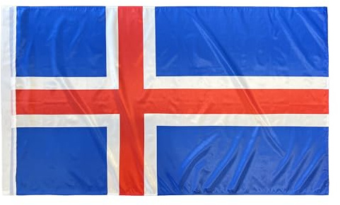 Durabol Flagge Island Flag 150 x 90 cm Satin Doppelte Nähte
