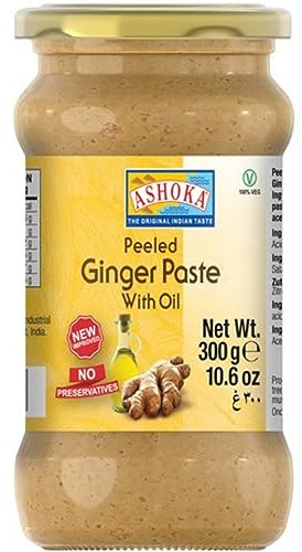 Ashoka Ingwer Paste in Öl - 300g Traditionelle | Authentisches indisches Rezept, vegan, reichhaltiger Geschmack für einfaches Kochen
