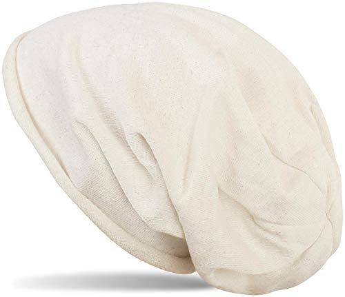 styleBREAKER Beanie Mütze mit All Over Glitzer im Melange Look mit Rollrand, Slouch Longbeanie, Glitzermütze, Damen 04024143, Farbe:Creme-Beige meliert