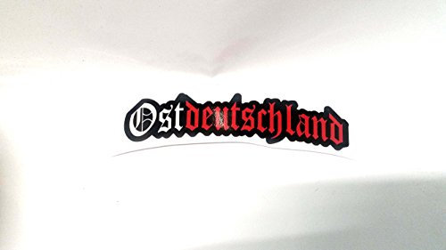 Ostdeutschland DDR Aufkleber Schriftzug Sticker Ossi Fun Autoaufkleber (Weiß/Rot/schwarz)