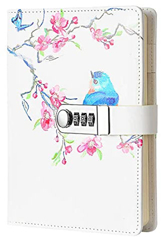 NectaRoy Carnet Secret Fille, Journal Intime avec Code, Cahier Journal Bloc-notes en PU Cuir Pour Bureau Papeterie étudiante Cadeau D'anniversaire, 215x150mm