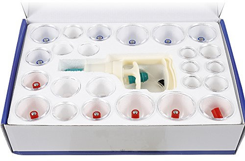 Wefun 24 Massage Vakuumpumpe Pumpe,Cupping/Schröpfen Ausrüstung Set,Schröpfgläser aus Kunststoff mit Vakuumpumpe,für Entspannen Schmerzlinderung
