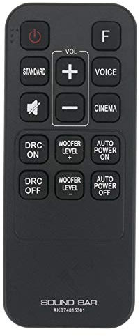 VINABTY AKB74815301 Télécommande de Remplacement Compatible avec la Barre de Son LG S55A3-D Las454b S45a1-d LAS453B LAS551H et Plus