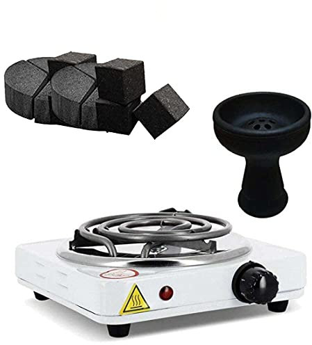 HND Pack Mod Chicha Système de Plaque de Chauffe Allume Charbon Foyer Silicone et Charbon Coco