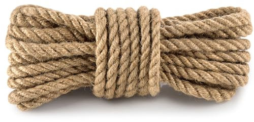 Cuerda de Yute Gruesa Espesor 14 mm - Rollo de Cuerda Yute Manualidades Cuerdas Yute resistante Decorar 20 m