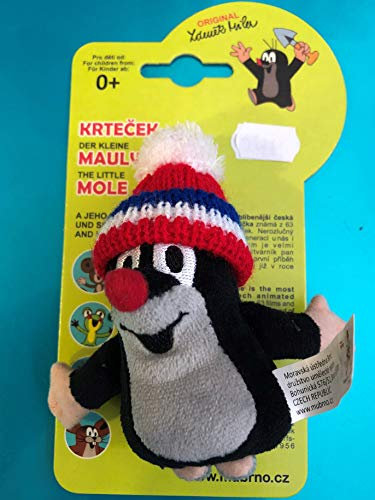 MU Brno, Maulwurf 10cm Fingerpuppe, Mütze trikolore, Plüsch