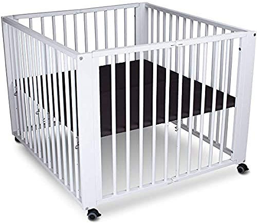 tiSsi ® Moritz Laufgitter Laufstall, Weiß, 100 x 93 cm