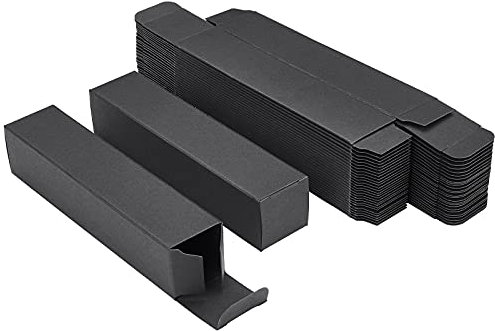 BENECREAT 40PCS Schwarzes Kraftpapier Lippenstiftbox Lippenbalsam-Verpackungsbox Für Schmuck Geschenkverpackungen, Weihnachten, Hochzeit, Geburtstagsfeier Gunst, 14.1x3.1x3.1 cm