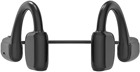 Bone Conduction Headphones, Wireless Bluetooth5.0 Open Ear Waterproof Headphones, with Mic CVC Noise Reduction, Black Red 6D Surround Sound Sports Headset,Black