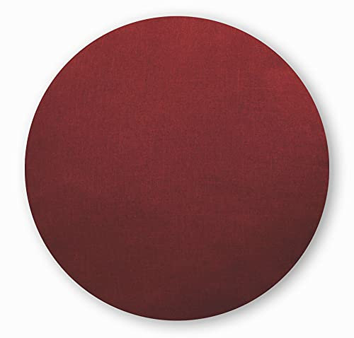 Kissenbezug Leinen Optik Bordeaux 60 cm Rund Weich Dekorativ fein strukturiert Kissenbezüge für Sofa Wohnzimmer Schlafzimmer Dekokissen mit verstecktem Reißverschluss Couchkissen