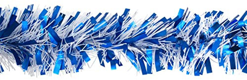 Creativery Weihnachtsgirlande Lametta 8cm x 2m Weihnachtsbaum Baumgirlande blau weiß