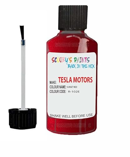 Touch Up Paint For Tesla Model 3 Sunset Red R-102E 2013-2021 30Ml Bottle Brush Scratch Stone Chip Repair Pen