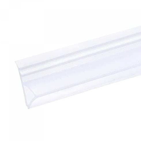 sourcing map Frameless Glass Shower Door Sweep, 137.8 Long, for 3/8(10mm) Glass, H-Type Door Side Seal Strip