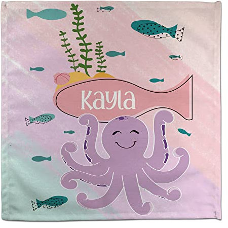 Servietten Lila. Personalisierte Servietten mit Namen/Schuljahr. Kinder. Stoff. Schule und Kindertagesstätte. Schulanfang Geschenk. Baby-Oktopus