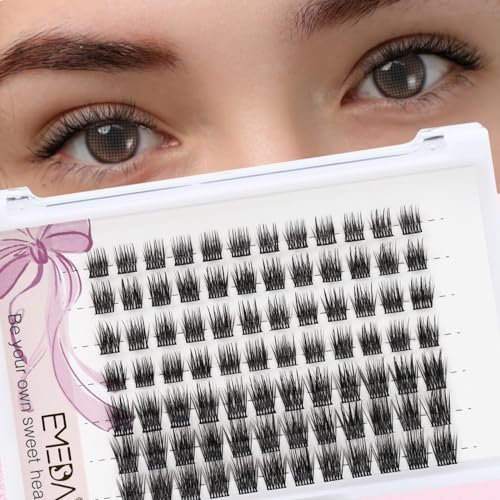 EMEDA DIY extensions de cils mix D curl 8mm 10mm 12mm Cils individuels en grappe Cils DIY à bande Faux cils naturels réutilisables Clusters de cils (D02)
