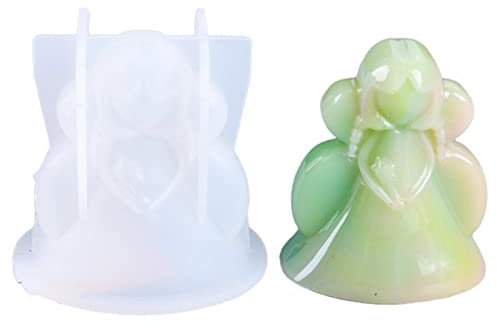 Luckxing 3D Engel Silikonform Weihnachten Kerzenform 3D-Engel Gießform Fondant Silikon Form Kerzengießform Silikonform Harz Engel Figur Form Für Herstellung Von Kerzen, Aromasteinen, Schokolade