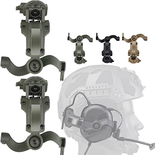 Schneller Helm ARC Schienenadapter Taktische Abholung Headset Aufhängung Kopfhörer Halterung Multi-Winkel-Drehung für Ops Core ARC & Team Wendym-LOK Schiene, Jagd Ohrenschützer Unterstützung (OD)