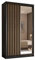 ALTDECOR Kleiderschrank mit Spiegel und Schiebetüren, kugelgelagerte Führungsschienen und Aluminium-Leisten - LAMELO - 120 cm Schwarz + Schwarz+ Artisan