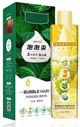 Plant Bubble Hair Dye Shampoo, Hair Color for Gray Hair Coverage Shampoo, Instant Natural Hair Dye Shampoo for Women and Man, Household Easy-to-Wash Hair Washing Color (Coffee)