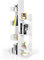 HOMASIS Libreria Bianca a Forma di Albero, Libreria Scaffale a 8 Livelli, Libreria Verticale in Legno, Libreria Moderna e Salvaspazio per Soggiorno, Cameretta, Ufficio, 50 x 25 x 145 cm