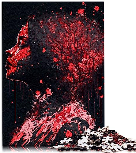 Blumige Göttin, 1000 große Teile, Puzzle für Erwachsene, Holzpuzzle, Familienspiel, Stressabbau, schwieriges Herausforderungspuzzle, 50 x 75 cm