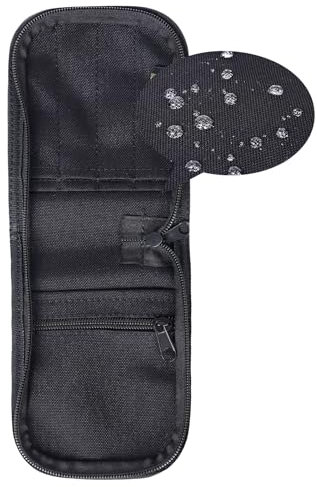 VEPKOIT Taktischer Notizbucheinband, 7,6 x 12,7 cm, Notizblock-Einband mit Reißverschluss, wetterfest, Spiralbindung, Wandertagebuch, Schwarz