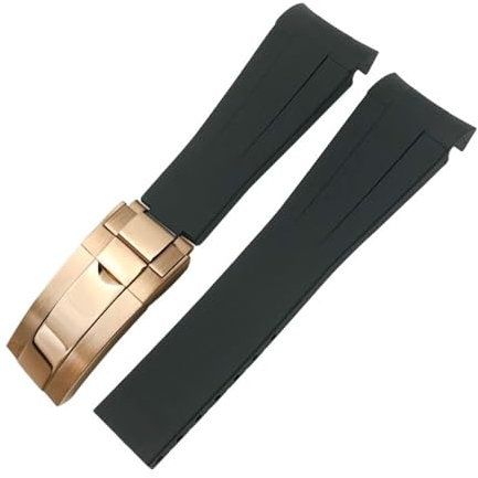 SOMKB 20 mm 21 mm 22 mm Gummi Armband Fit Für Rolex Submariner GMT Master Daytona Silikon Armband Schwarz Uhrenarmband Armband, 20 mm, Achat