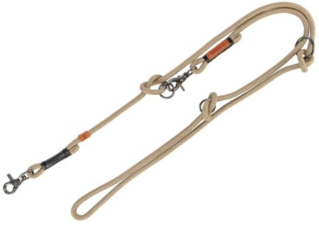 TRIXIE Hundeleine BE NORDIC V-Leine L–XL, 2,00 m ø 13 mm in sand/schwarz - verstellbare Hundeleine mit nordischem Charme - für große bis sehr große Hunde - 17234