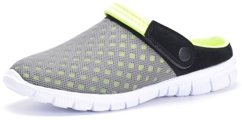 Mules et Sabots Homme Femmes Respirant Chaussure de Jardin Antidérapant Eté Piscine de Jardin Pantoufles Clogs Sandales de Plage à Enfiler,Vert,43 EU