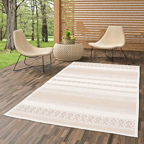Pergamon In & Outdoor Modern Flachgewebe Teppich Ottawa Modernes Design | Wetterfest, Pflegeleicht