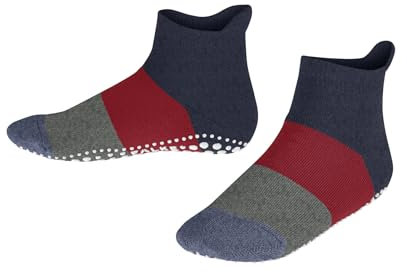 FALKE Stoppersocken Colour Block K Hp Baumwolle rutschhemmende Noppen 1 Paar, Blau Dark Blue Melange 6688, 35-38
