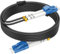 RamboCables 100m Gepanzerte Glasfaser-Kabel OS2 LC auf LC Duplex Singlemode, LWL-Kabel für den Innen- und Außenbereich, 10GB 9/125um LSZH OD 3,0mm Schwarz
