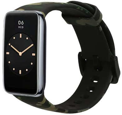 kwmobile Armband kompatibel mit Xiaomi Mi Band 7 Pro Armband - Fitnesstracker Sportarmband Band aus TPU und Silikon - Camouflage Schwarz Hellgrün Dunkelgrün