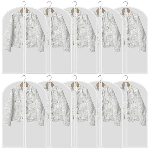 TATAVR Klare Kleidersäcke Kleiderabdeckungen schützen Staub für die Lagerung Plastikkleidersäcke hängende Kleidersäcke Kleidersack für Kleider lang mit Reißverschluss für Kleiderschrank