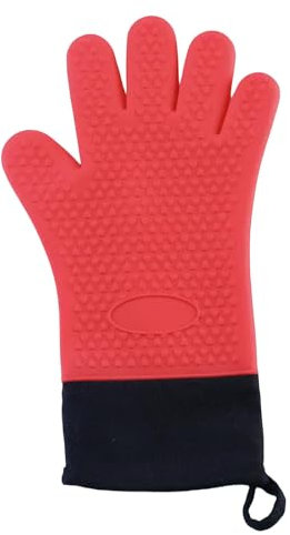 Gyios oven gloves 2pcs Double Layer Oven Gloves Heat Resistant Baking Gloves With Silica Gel Kitchen Gloves Oven Mitts For Microwave-2pcs Red