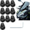 ANBOO 10 PCS Vis De Pare-Brise De Moto Noir, Boulons Kit Universel avec Clé M5 16mm/0.6in, Vis Carenage Moto, pour Honda, Yamaha, Suzuki